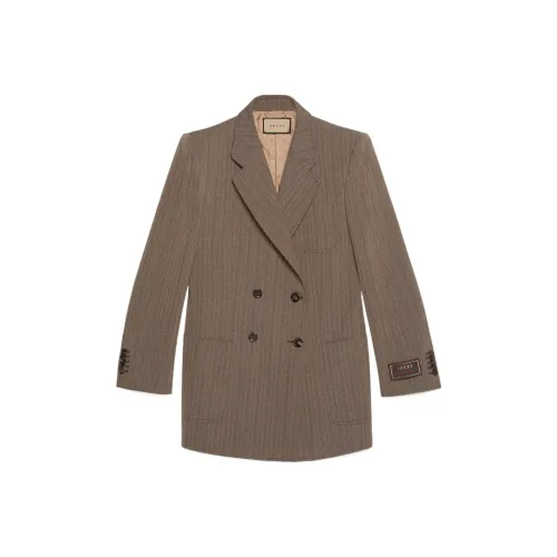 GUCCI Herringbone Double Breasted Blazer