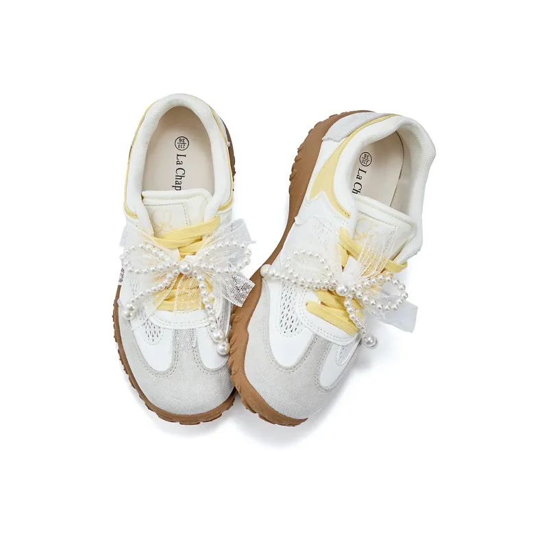 La Chapelle Cushioning, Slip Resistant, And Breathable Low Top Casual Shoes Women's Yellow-1