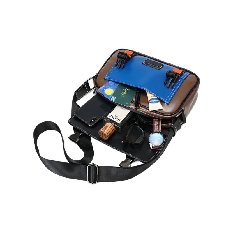 CARTELO PVC With Polyester Messenger Bag, Shoulder Bag Unisex Black-4