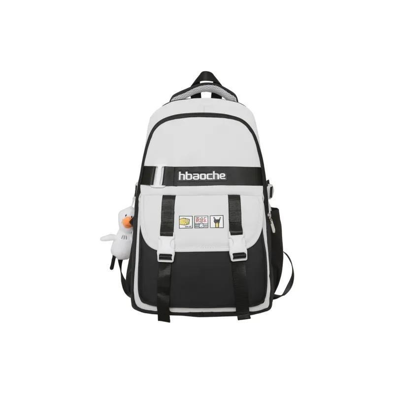 Three Ducklings Nylon Backpack Women's Black/Red/Khaki/Green-0
