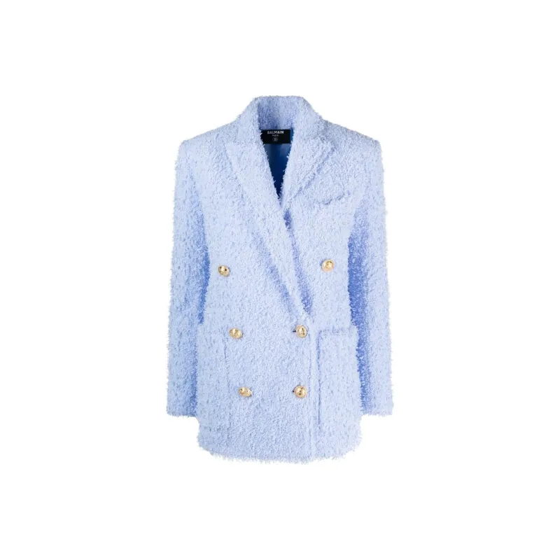 BALMAIN Oversized Double-breasted Tweed Blazer-0