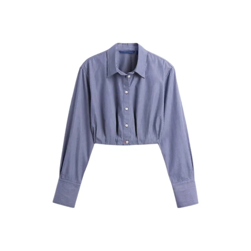 GAP SS25 Shirt Women's Blue White Stripes-0
