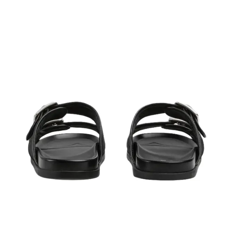 GUCCI Quiet Slide Slippers Men's Black-4