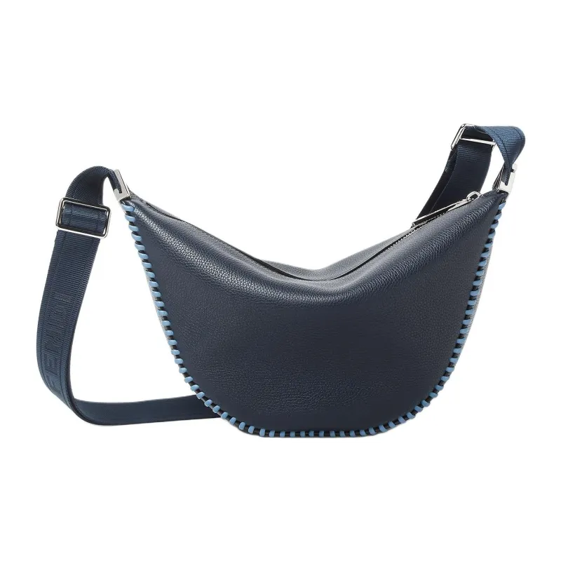 FENDI ROMA Calfskin Shoulder Bag Trumpets Men's Dark Blue-2