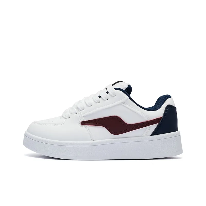 Cat Seven Seeks Anti Slip Wear Resistant Low Top Skateboard Shoes Women's White Red-0