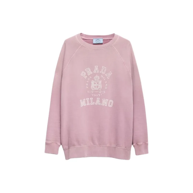 PRADA Logo Printed Crewneck Sweatshirt-0