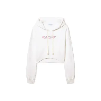 OFF WHITE Bookish Rose Cropped Hoodie