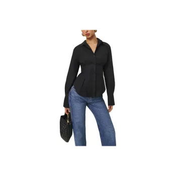 REFORMATION Becker Shirt Women's Black