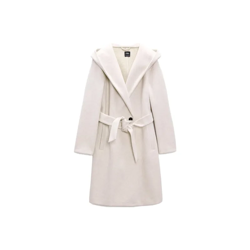 ZARA Coats Women's White-0