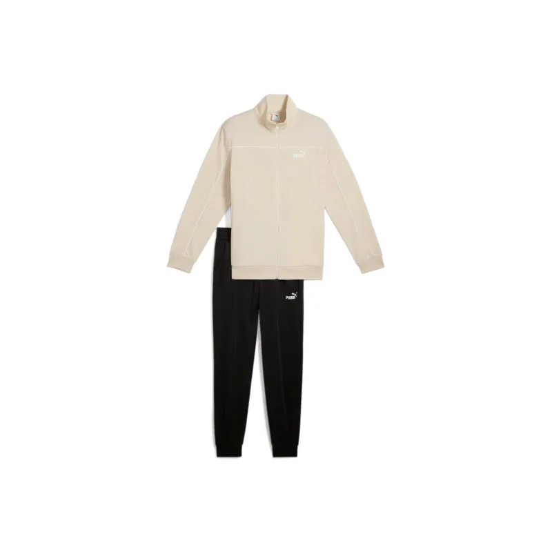PUMA Casual Sportswear Men Clothing Set Beige Top+Black Bottom-0