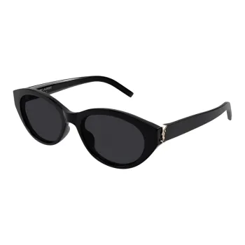SAINT LAURENT Plate Frame Cat Eye Sunglasses Unisex Black