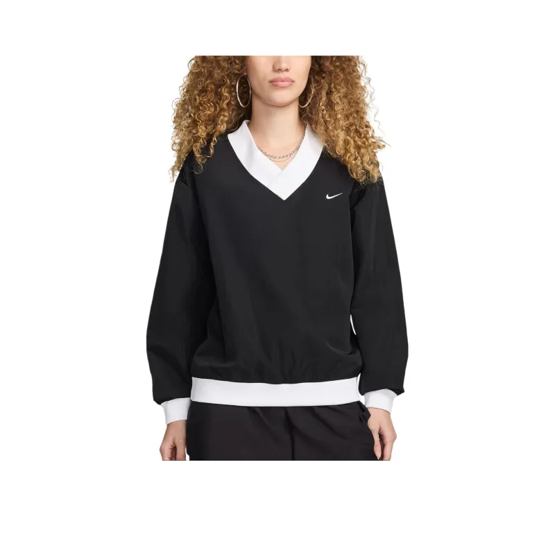 Nike Sportswear Essential Women's Loose Uv Woven Long Sleeve V Neck Top-0