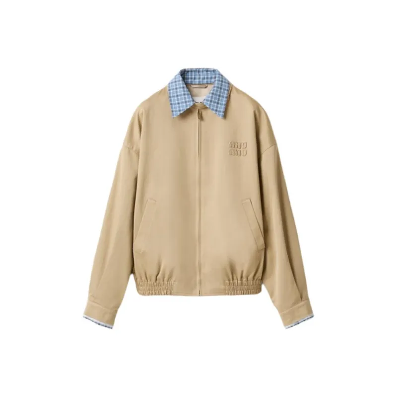MIU MIU Logo embroidered Bomber Jacket-0