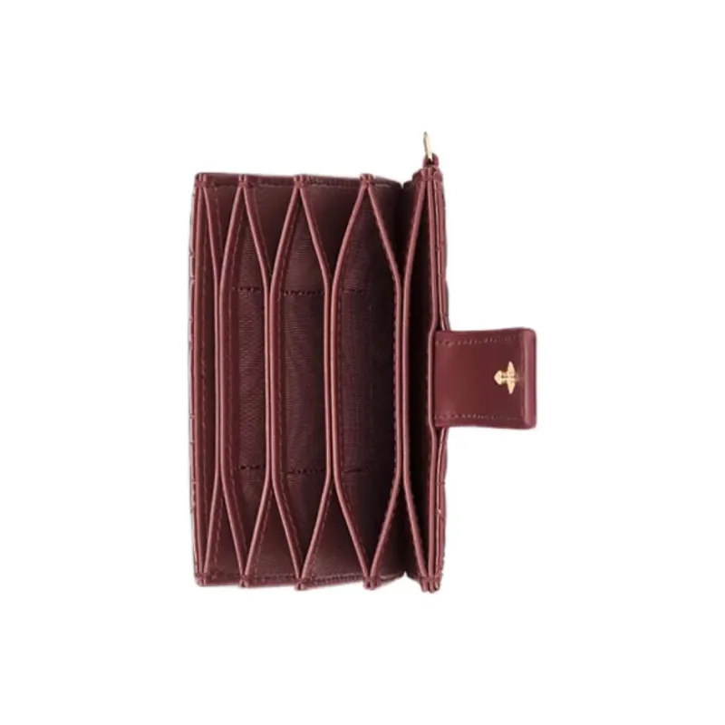DIOR Lady Dior Calfskin Card Holder Women's Dahlia Red-3