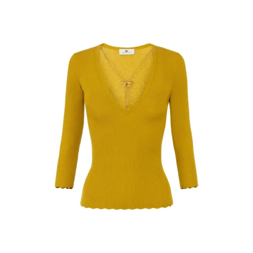 Elisabetta Franchi Necklace detail Ribbed Top