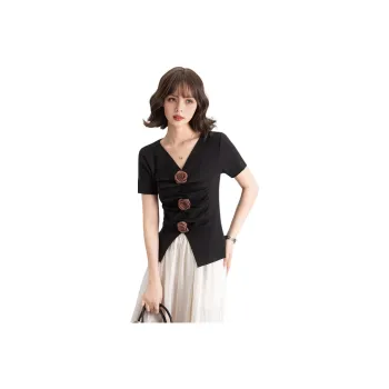 FAWENXIANGZI T Shirts Women's Black