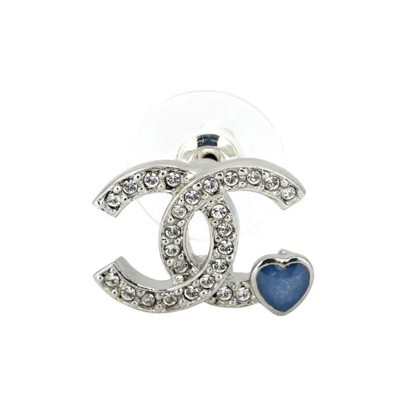 CHANEL Metal Stud Earrings Women's Silver-1
