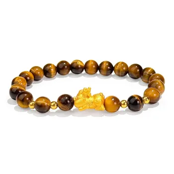 PUTUOSHANWENCHUANG Tiger's Eye Stone Jade Bracelets Unisex