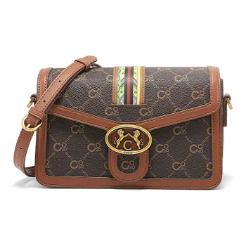COOGI Synthetic Leather Crossbody Bag Medium Size Women's Coffee