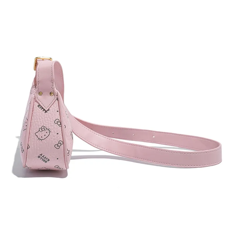 MESUCA Sanrio Hello Kitty Collaboration Kitty Series PU Shoulder Bag Women's Pink/Brown/Milk Tea-5