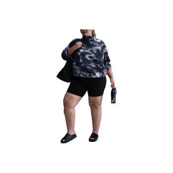 Nike One Women's Therma FIT Oversized 1/2 Zip Fleece Printed Top Plus Size