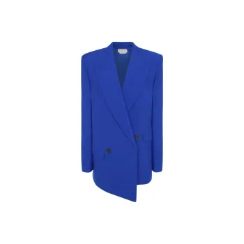 Alexander McQueen Asymmetric Double-Breasted Tailored Blazer