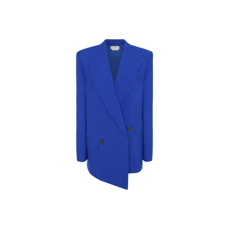 Alexander McQueen Asymmetric Double Breasted Tailored Blazer-0