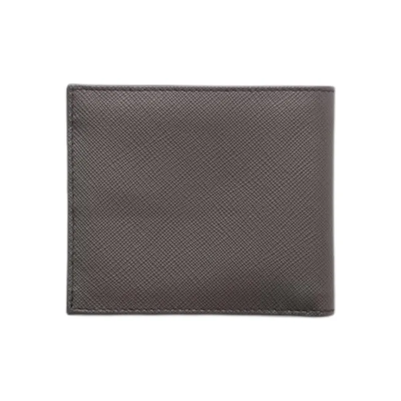 PRADA Saffiano Calfskin Wallet Men's Smoke Gray-2