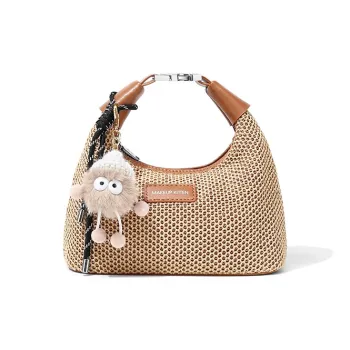 MAKEUP KITTEN PE Shoulder Bag, Crossbody Bag, Handbag Regular Women's Brown/Black