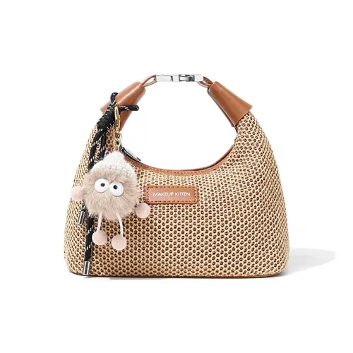 MAKEUP KITTEN PE Shoulder Bag, Crossbody Bag, Handbag Regular Women's Brown/Black