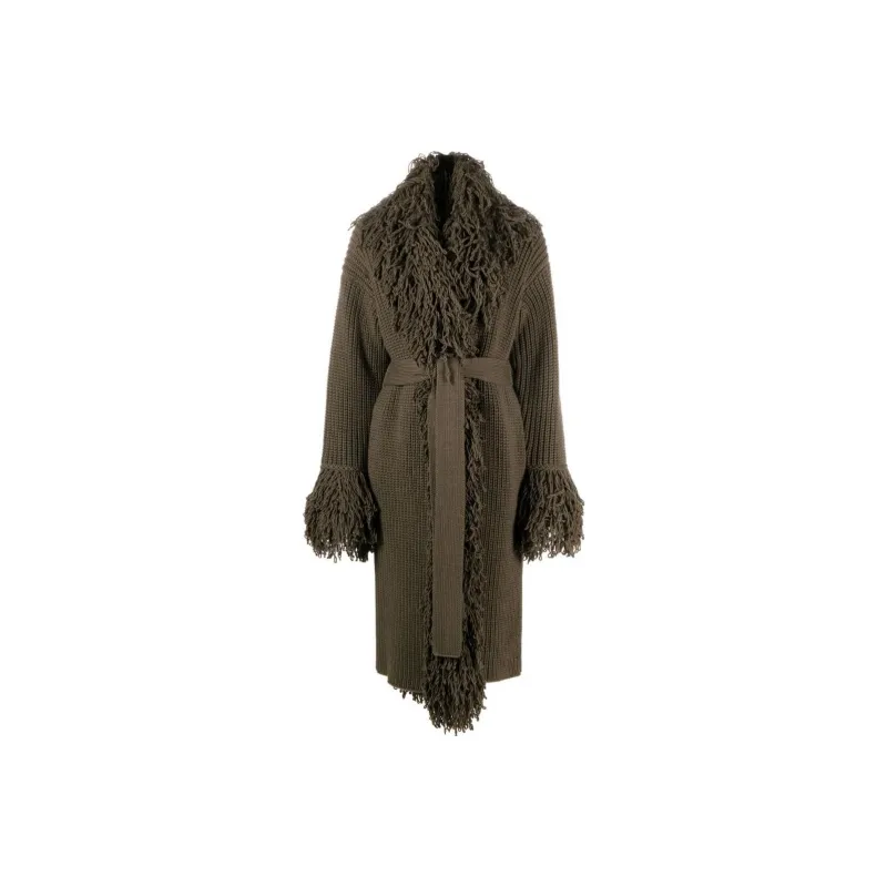 Blumarine Fringe trimmed Virgin wool Coat-0