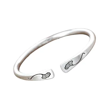HAOYINFANG 999 Fine Silver Sterling Silver Bracelets Women's
