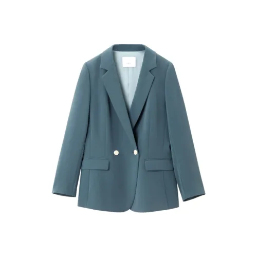 OVV Business Suits Women's Blue Gray Solid Color 06