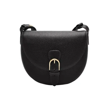 FOSSIL Leather Shoulder Bag Large Size Women's Black
