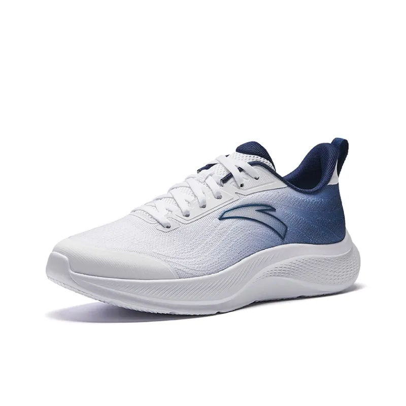 Anta Cushioning Height Increasing Lightweight Breathable Low Top Casual Running Shoes Men's White Blue-1