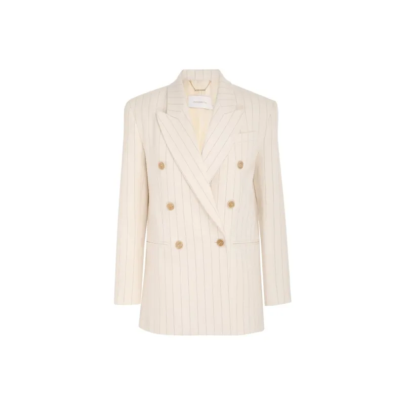 Zimmermann Double Breasted Pinstriped Blazer-0