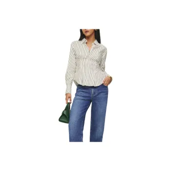 REFORMATION Becker Shirt Women's Savoy Stripes