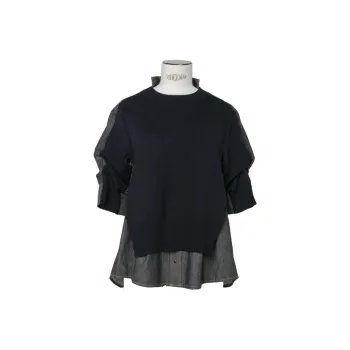 Sacai Denim Mix Knit Pullover 'Indigo'