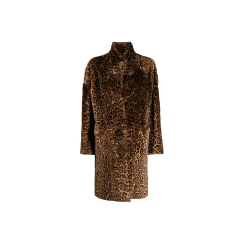 PAROSH Coats Women's Leopard Print