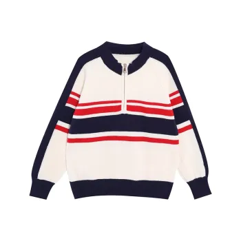 PZHK Knitwear Women's Navy Blue Stripes