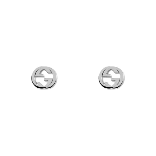 GUCCI 925 Sterling Silver Stud Earrings Men's Silver