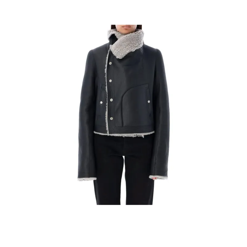 RICK OWENS Press Stud Fastened Leather Jacket-0