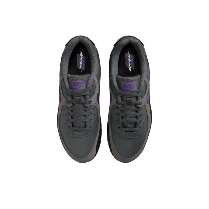 Nike Air Max 90 Low Top Running Shoes Unisex Black Purple-3