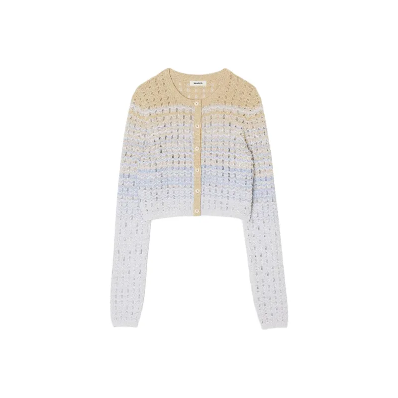 Sandro Zadine Chevron-knit Cardigan-0