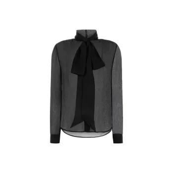 SAINT LAURENT Pussy Bow Long Sleeved Top