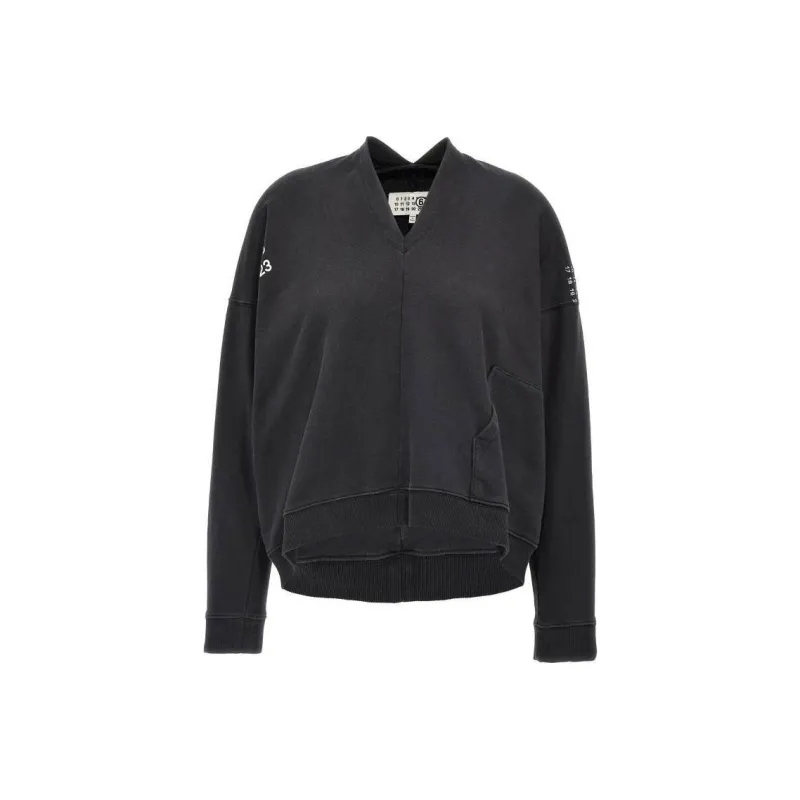 MM6 Maison Margiela Numbers Motif V Neck Sweatshirt-0