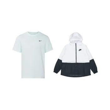 Nike Casual Sportswear Men Light Green Top+White Jacket