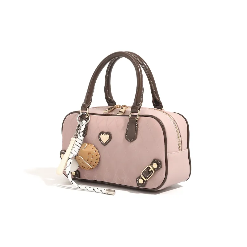 BOBDOG PU Shoulder Bag, Handbag Small Size Women's Pink-2