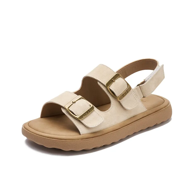 JOSINY Beach Sandals Women's Camel/Ecru-1
