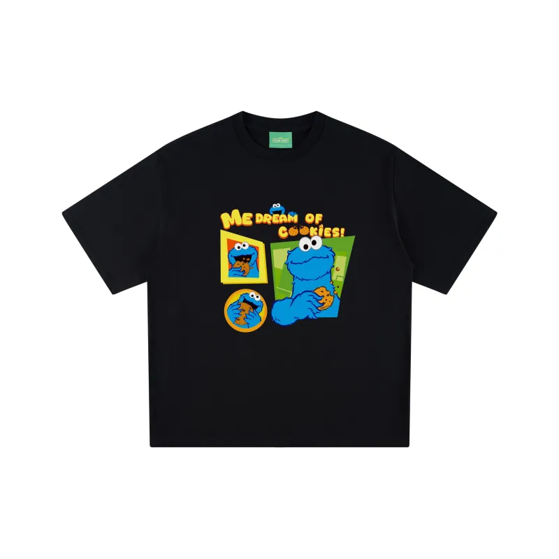 SESAME STREET [Cookie Monster Collection] Short Sleeved T Shirts Unisex-0